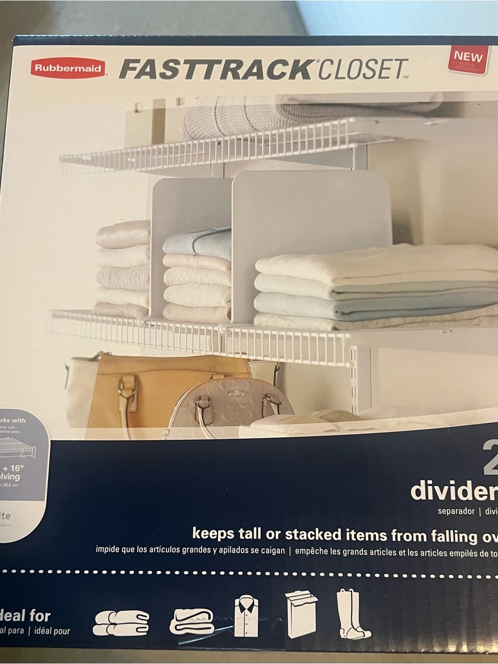 Rubbermaid FastTrack Closet White Shelf Dividers - Pair